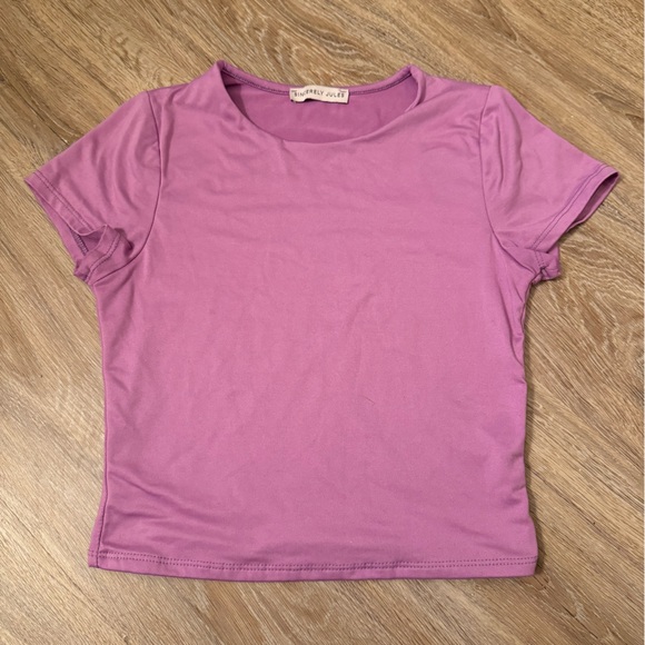 purple fitted crop top - Picture 1 of 3